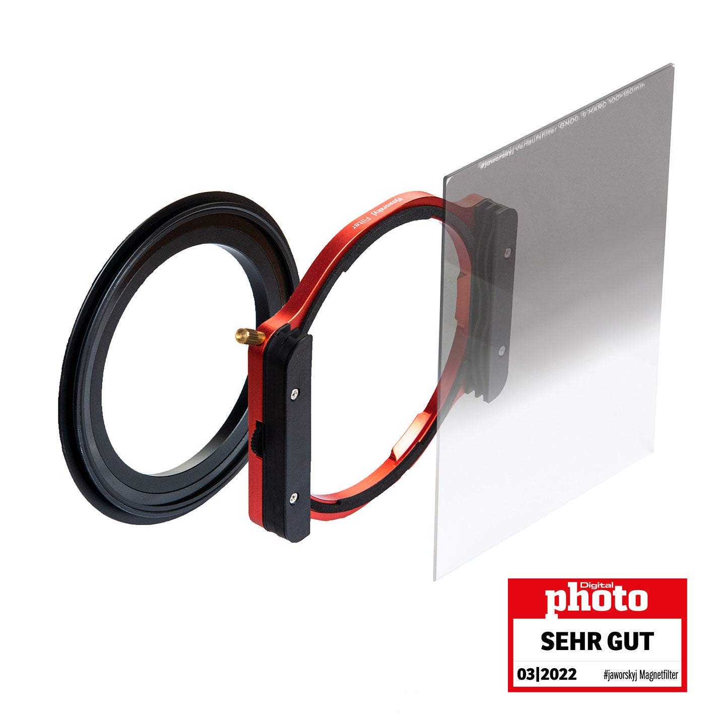 #jaworskyj graduated filter set including GND 1.2 graduated filter, magnet adapter ring and filter holder red